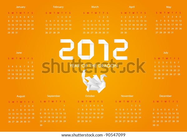 Year 12 Calendar Vector Stock Vector Royalty Free