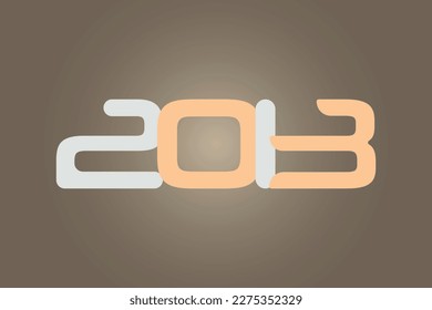 Year 2013 numeric typography text vector design on gradient color background. 2013 historical calendar year logo template design. 