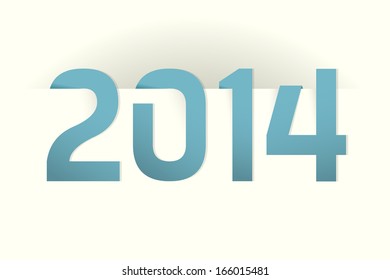 Year 2014, blue numbers on a light background, vector background illustration