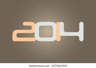Year 2014 numeric typography text vector design on gradient color background. 2014 historical calendar year logo template design. 