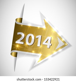 Year 2014 on gold arrow