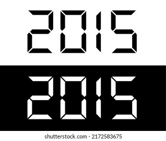 Fuente de números digitales en blanco y negro 2015.
