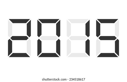 year 2015 - digital clock display