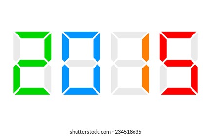 year 2015 - digital clock display, colorful - Powered by Shutterstock - Get 15% off with code: PIKWIZARD15