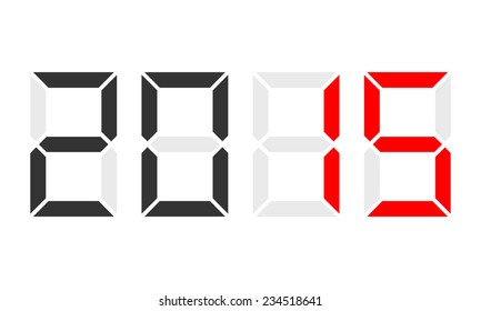 year 2015 - digital clock display, red marked - Powered by Shutterstock - Get 15% off with code: PIKWIZARD15