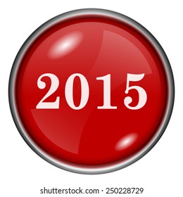 Year 2015 icon. Internet button on white background. 