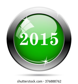 Year 2015 icon. Internet button on white background. EPS10 vector.
