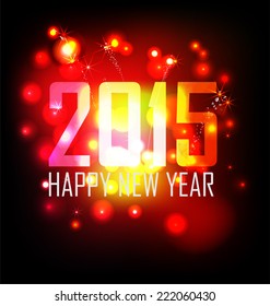 year 2015 made of colored neon effect