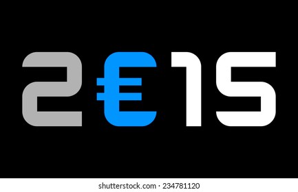 year 2015 - numbers with euro currency symbol