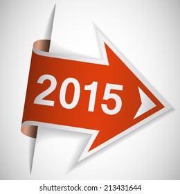 Year 2015 on red arrow