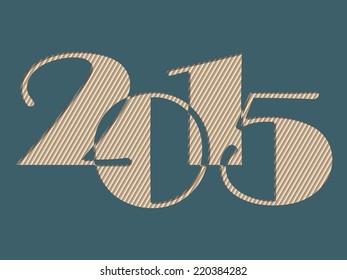 Year 2015 text with striped light background