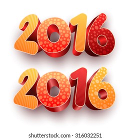 Year 2016! New year design template. All elements are layered separately in vector file. Easy editable.