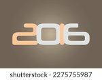 Year 2016 numeric typography text vector design on gradient color background. 2016 historical calendar year logo template design. 