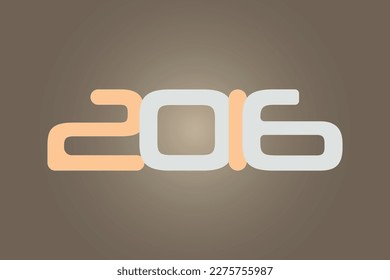 Diseño vectorial de texto de tipografía numérica de año 2016 sobre fondo de color gradiente. Diseño de la plantilla del logotipo del año civil histórico 2016. 