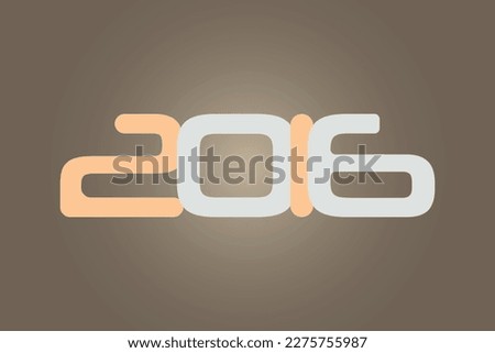 Year 2016 numeric typography text vector design on gradient color background. 2016 historical calendar year logo template design. 