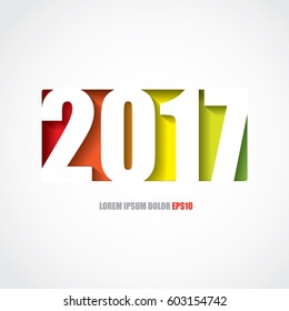 Año 2017 - texto vectorial colorido