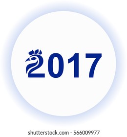 Year 2017  icon. Vector design.