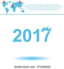 Year 2017  icon. Vector design.