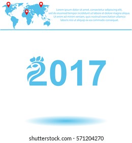 Year 2017  icon. Vector design.