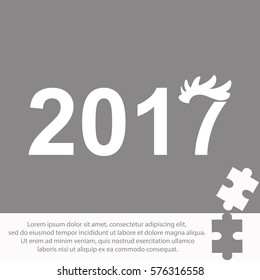 Year 2017  icon Vector design.