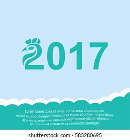 Year 2017  icon. Vector design.