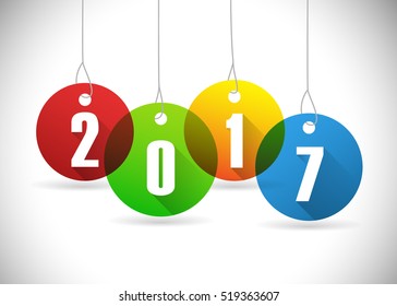 Year 2017 on hanging circles