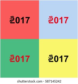 Year 2017 vector  icon.