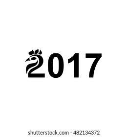 Year 2017 vector icon isolated on white background.