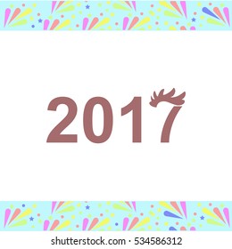 Year 2017 vector icon on white background. Isolated illustration. Business picture.