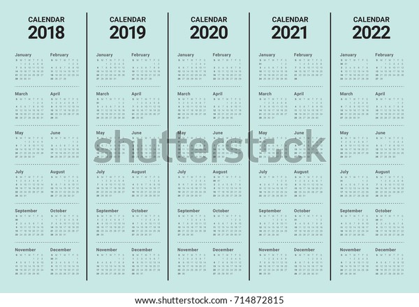 Year 2018 2019 2020 2021 2022 Stock Vector (Royalty Free) 714872815