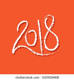 Year 2018 handwriten vector illustration