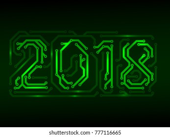Year 2018 made from PCB numbers