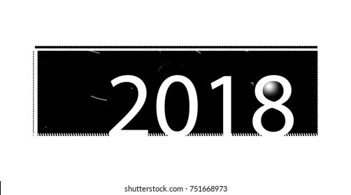 Year 2018, minimalistic art headline
