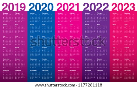 year 2019 2020 2021 2022 2023 stock vector royalty free 1177281118 simple and clean cover