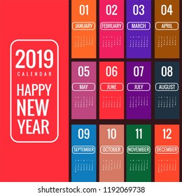 Year 2019, Beautiful Calendar Creative Design