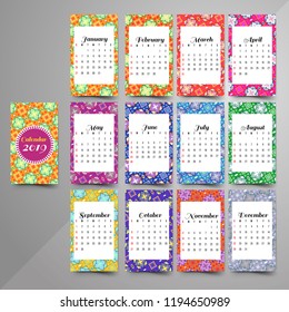 Year 2019, Calendar Beautiful Design