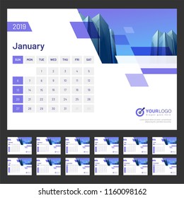 Year 2019, Calendar Design.