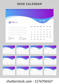 Year 2019, Calendar Design.