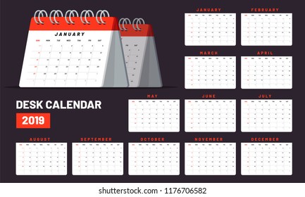Año 2019, Diseño del Calendario.