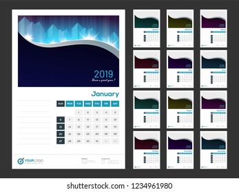 	
Ano 2019, Projeto do calendário.