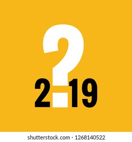 Year 2019 Typography Concept Design with Question Mark