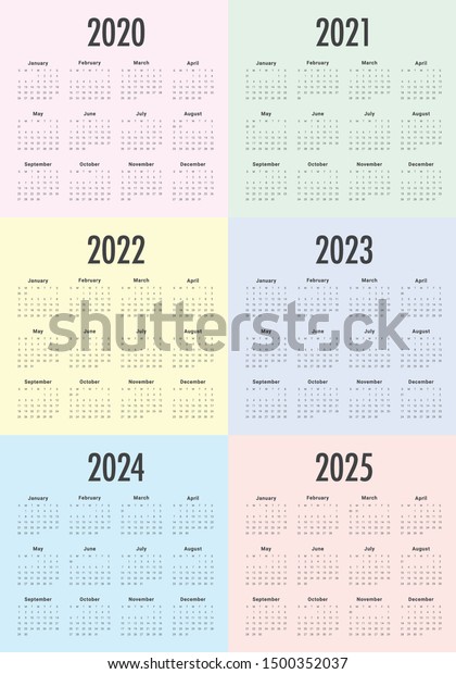 Year 2020 2021 2022 2023 2024 Stock Vector Royalty Free 1500352037