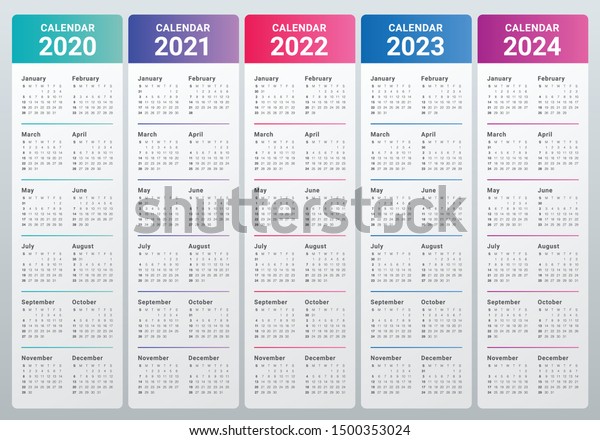 Year 2020 2021 2022 2023 2024 Stock Vector Royalty Free 1500353024