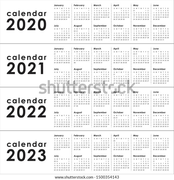 Tcnj Calendar 2022 2023 Year 2020 2021 2022 2023 Calendar Stock Vector (Royalty Free) 1500354143