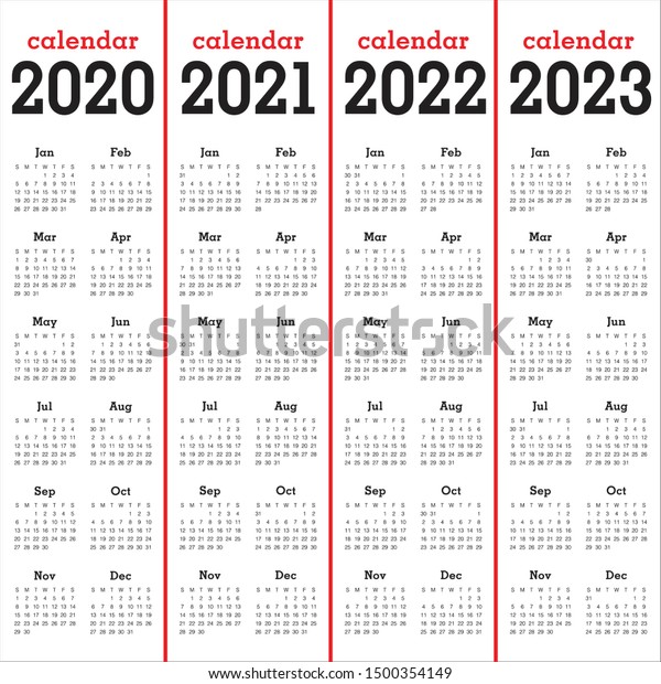 Cusd 2022 Calendar Year 2020 2021 2022 2023 Calendar Stock Vector (Royalty Free) 1500354149