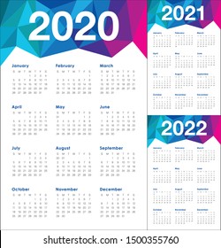 Cua Spring 2022 Calendar Year 2020 2021 2022 Calendar Vector Stock Vector (Royalty Free) 1500355760
