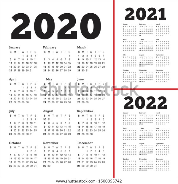 Cua Fall 2022 Calendar Year 2020 2021 2022 Calendar Vector Stock Vector (Royalty Free) 1500355742