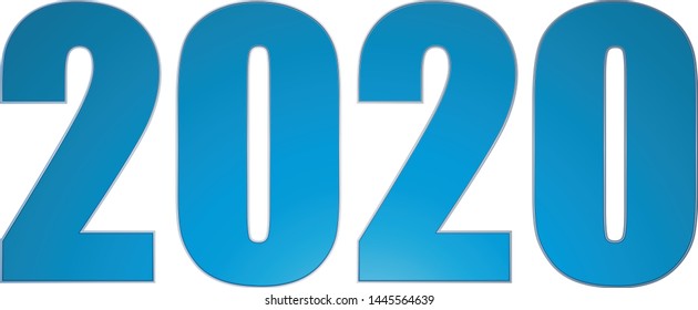 Year 2020 of blue color.
