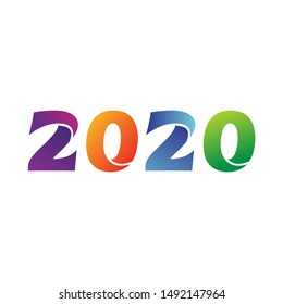 Year 2020 Lettering Design Vector 