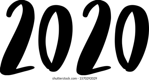 Year 2020 vector written with a modern typography.